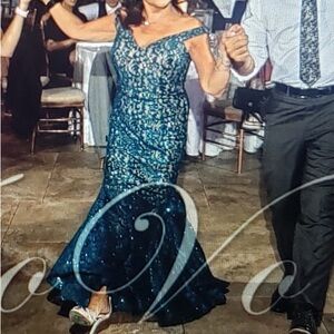 Teal Formal Mother of the Bride or Groom Gown